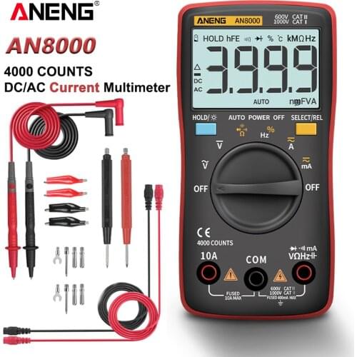 ANENG AN8000 Digital Multimeter 4000 counts profesional capacitor tester esrs meter richmeters inductance meter digital tester