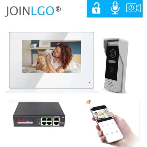 POE 720P AHD Smart Home 7 Inch Touch Screen WIFI Video Intercom Door Phone System IR Camera Doorbell Tuya APP Remote Unlock