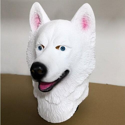 Halloween Trick Party Simulation AnHusky Latex Mask Dog Head Environmental Protection Material Halloween Party Props