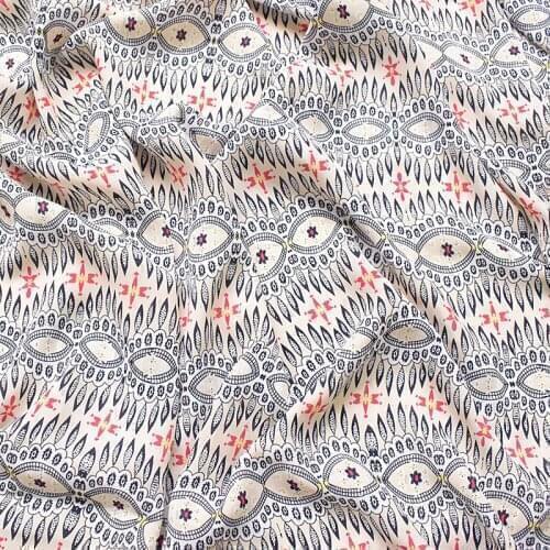 Ethnical style print chiffon fabric thin soft cloth tissue for summer dress,skirt ,curtain, felt patchwork sewing DIY 145x100cm