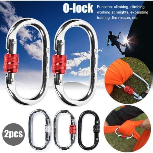 Top Quality 1Pair 25KN Professional Master Lock Carabiner Rock Climbing Buckle Equipment Outdoor For Yoga Hammock Dropshipping