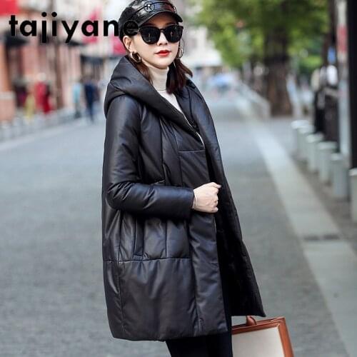 Tajiyane 2020 Winter Real Sheepskin Jacket Women White Duck Down Coats Woman Hooded Parkas Female Long Coat Abrigo Mujer TN1334