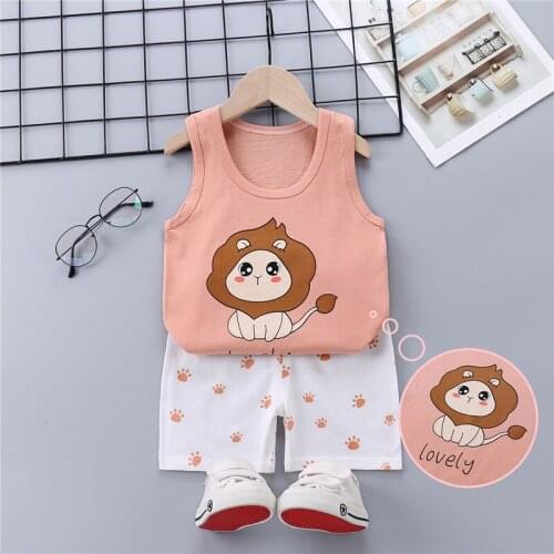 Summer Shorts For Girls Boys Anime Clothes Cotton T-Shirts Two-Piece Suits Top Sweatshirts Pajama Sets Newborn Kids Clothing
