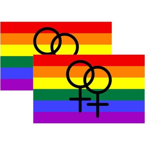 Hot Creative LESBIAN PRIDE Rainbow FLAG Stickers for Car Styling Motorcycle Phone Laptop Luggage Helmet Decals Waterproof PVC