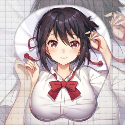 Miyamizu Mitsuha Figure 3d Anime Girl Soft Gel Gaming Mouse Pad Mousepad Wrist Rest Gifts Man Adult Toy