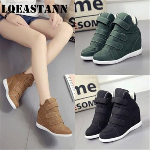 2020LQEASTANN New Womens High-Heeled Casual Shoes Wedge-Heel Sports Shoes Breathable Casual Thick-Soled Increased Womens Boots