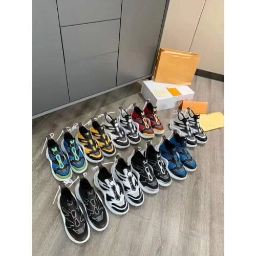 2020 New Top quality luxury Brand Designer Sneakers Casual Shoes Cowhide combined with lycra men women Dads Footwear Shoe