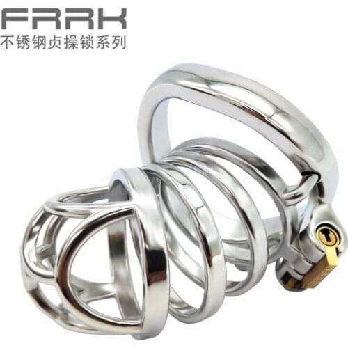 New Penis Chastity Lock Stainless Steel SM Alternative Male Dog Slave Bird Metal Cage Cock Lock Restraint Ring Sex Toy for Men