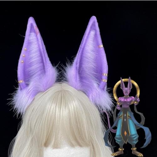 New Beerus Cosplay Hakaishin Gods Of Destruction Anubis Wolf Dog Ears Earrings Hairband Hairhoop Headwear Costume Accessories