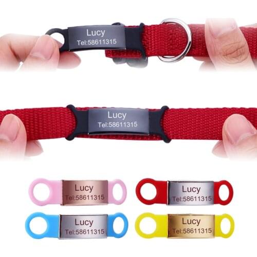 Personalized Cat Dog ID Tags Engraved Pet TEL. Name Stainless Steel Pet Cat dog Collar Tags For Pets Accessories
