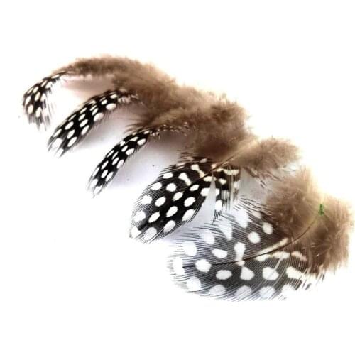 Natural Unique Polka Dot Dyed Guinea Hen Plumage Feathers for Crafts Pearl Spotted Pheasant Feathers for Jewelry Making Plumas
