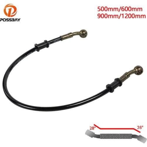 Motorcycle Dirt Bike Braided Brake Hose Black Pipe Line 500mm-1200mm Brake Oil Hose 10mm Banjo for Suzuki Kawasaki Yamaha Honda