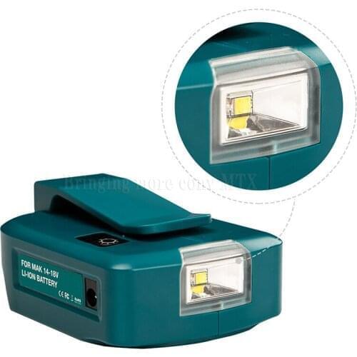 Suitable for Makita battery 2 USB ports and LED light at 14.4V/18V with BL1830 output For Makita 14.4v-18v BL1830 BL1850 BL1860