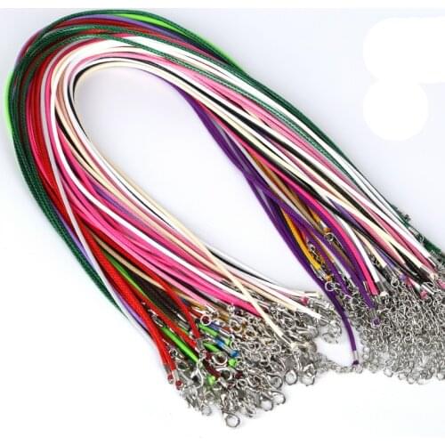 14 Colors 19.7in Adjustable Braided Leather Rope Cords Lobster Clasp Chains For DIY Jewelry Making Handmade Accessories Supplies