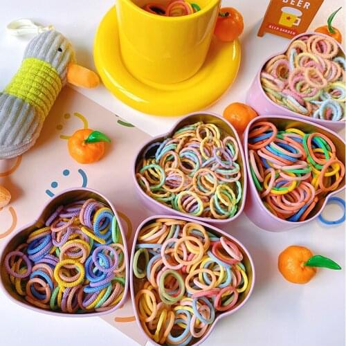 50/100/200 Pcs/Box Baby Girl Cute Soft Elastic Hair Bands Children Ponytail Holder Scrunchies Rubber Bands Kids Hair Accessories