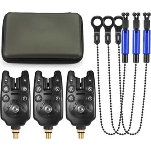 Fishing Bite Alarms Wiggler Set Digital Fishing Bell with Blue LED Alarm Fishing Bite Indicators
