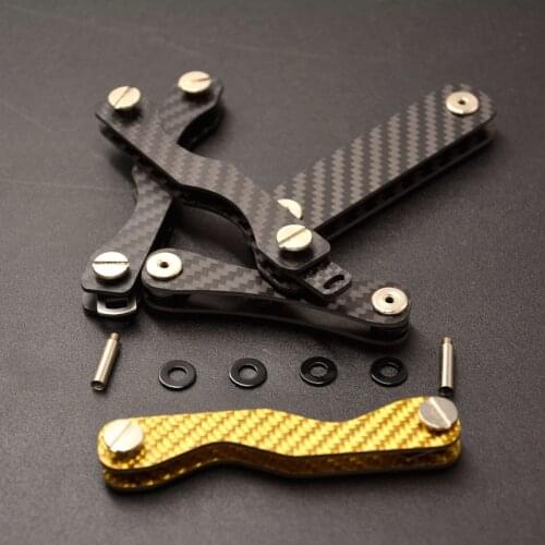 Carbon Fiber Smart Key Organizer Key Holder Car Keys Holder Keychain Housekeeper Pocket Portallaves Pouch Llaveros Key Wallet