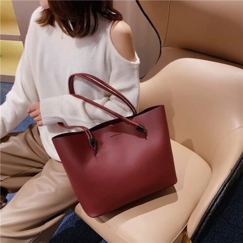 Solid Color Womens PU Leather Handbag Luxury Handbags Women Bags Designer Large Capacity Tote Bags for Women Shoulder Bag