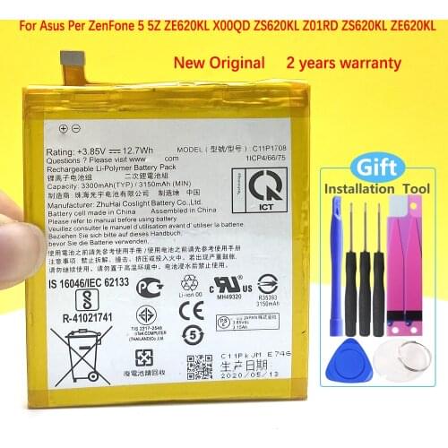 In stock 3300mAh C11P1708 Battery For ASUS Zenfone 5 5Z ZE620KL X00QD ZS620KL Z01RD Mobile Phone +Tracking number