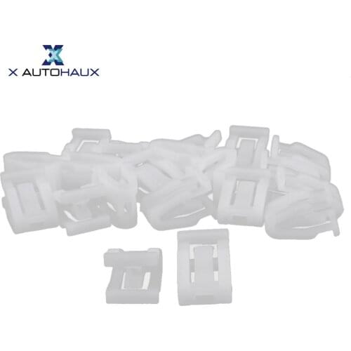 X AUTOHAUX 20Pcs Plastic Auto Car Trim Instrument Panel Dashboard Plastic Fasteners White Car Clips Rivets Fastener ACCESSORIES