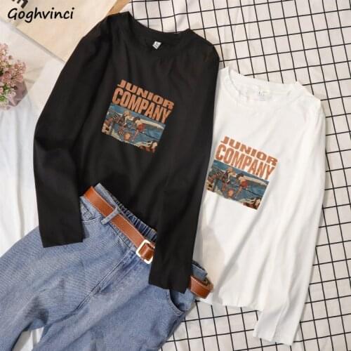 T-shirts Women O-Neck Letter Printed All-match Simple Korean Style Harajuku Soft Loose Females Tops Tshirt Casual Daily Fashion