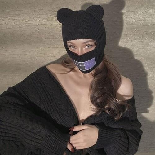 Winter Beanie Hats for Women Men Skully Knitted Ribbed Cap Warm Stylish Windproof Ski Mask Skull Caps