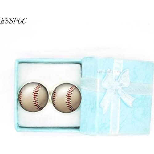 1 Pair Fashion Baseball Art Picture Mens Cufflinks Best Man Shirt Cuff Links Mens Dress Business Wedding Cufflinks