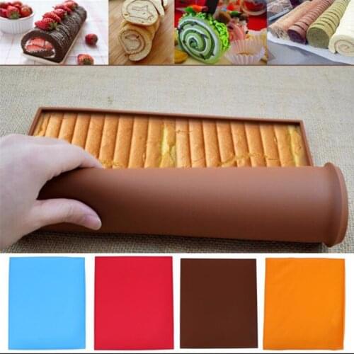 1pcs Non-stick Silicone Oven Mat Cake Roll Mat Baking Macaron Pad Double Face Rice Roll Cake Swiss Pads Bakeware Baking Tools