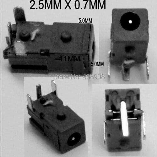 3PIN 2.5 X 0.7MM DC socket Female cctv Charger Power Plug Mount soldering