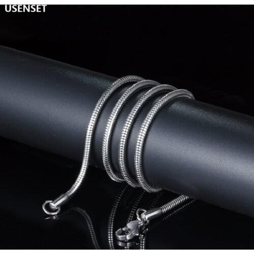 4mm Solid Round Flexible Snake Chain Necklace For Men Women 100% Stainless Steel Basic Punk Chunky Gift Silver DIY Boho Jewelry