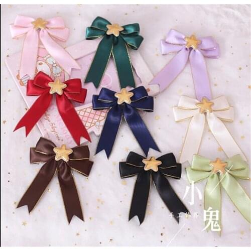Lolita Japanese hairpin headdress lolita sweet girl star bow side clip skirt hairpin hair accessories Cos headwear B512