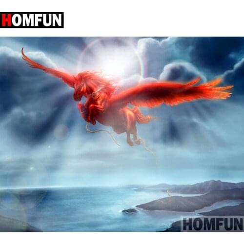 HOMFUN Full Square/Round Drill 5D DIY Diamond Painting "Horse scenery" Embroidery Cross Stitch 3D Home Decor Gift A12768