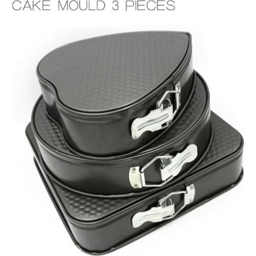 3PCS Non-stick Spring Form Cake Tray Baking Mold Square Round Heart Set Bakeware Cake Decorating Tool Kitchen Cake Mold