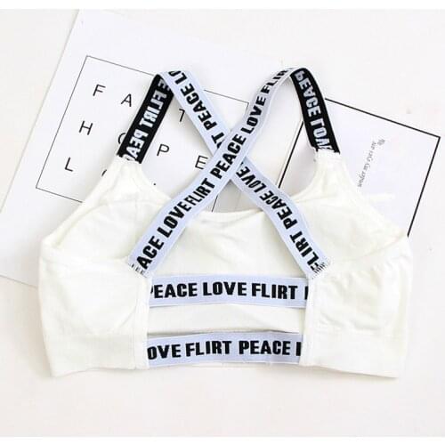 Hot Sale Kids Sports Training Bra for Teenage Girl Underwear Bras Solid Color Wireless Cotton Girls Bra