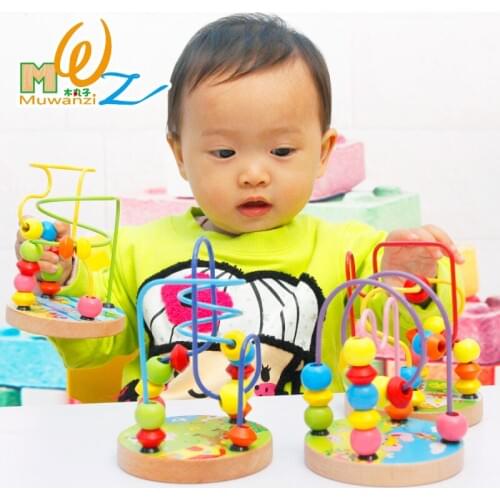 Wooden creative educational toys mini round beads Beaded round beads building blocks toys Early childhood educational toys M11