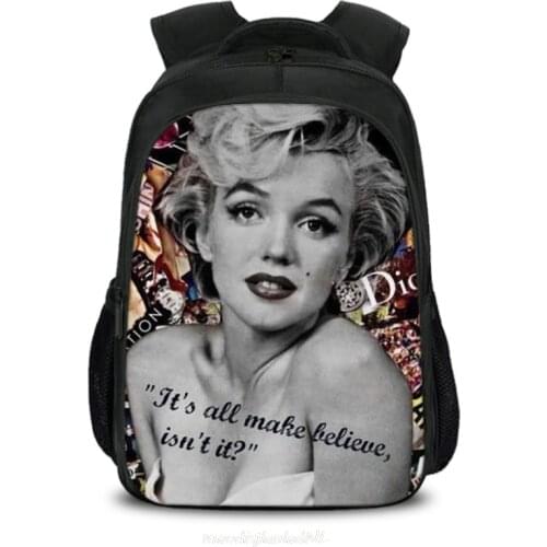 Kids Cartoon Marilyn Monroe Backpack New Children Teenagers School Rucksack For Girls Boys School Bags Mochila