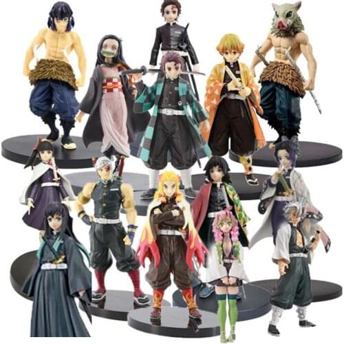 Anime Demon Slayer Figure Nezuko Tanjirou Uzui Tengen Zenitsu Kanroji Mitsuri Tokitou Muichirou Action Figures PVC Model Toy