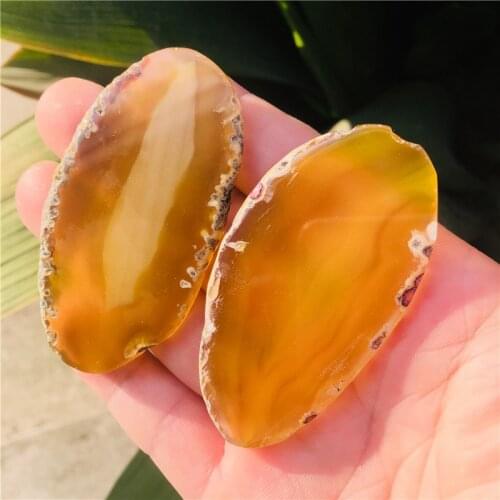 2pc Nature Agate Slice Pendant Coaster yellow quartz Natural Stone Irregular Pendant