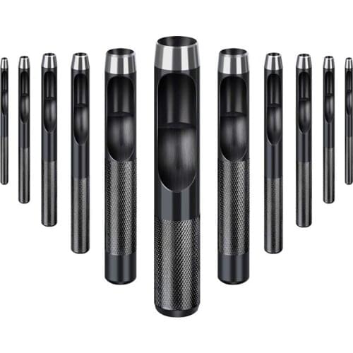 Hot 11Pcs Round Hole Punch Set For Watch Band, Leather, Gasket Belt, Fabric, Canvas Clothes, Eyelet(1-10Mm) Round Hollow Hole Pu