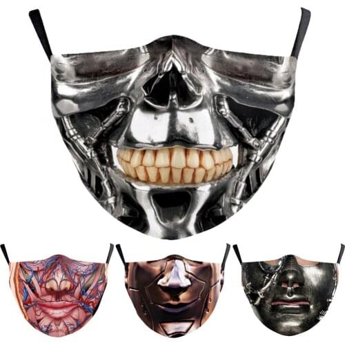 New Halloween Cospaly Fashion Robot Mouth Masks Womens Men Unisex Face-Protection Cycling Spots Breathable Adult Party Mask