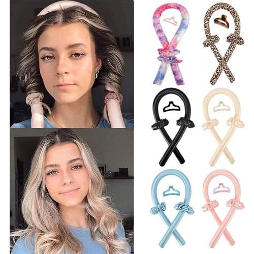 Heatless Curling Rod Headband No Heat Curly Hair Tool Hair Rollers Ribbon Hair Stick Wave Hair Accessories DIY Hairstyle Clip