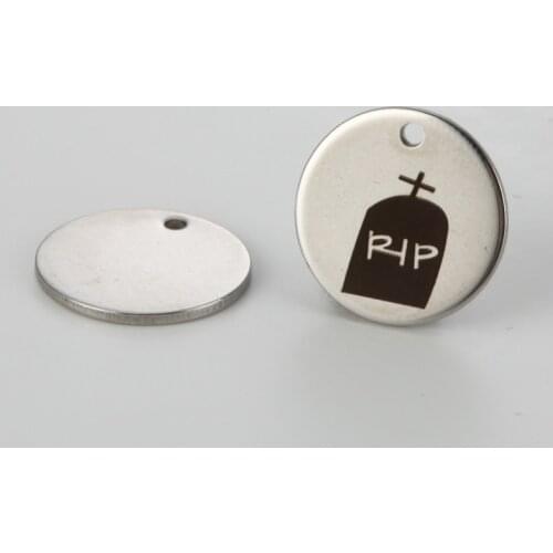 Wholesale stainless steel charms Halloween Jewelry Pendant RIP Tombstone Charm 20pcs