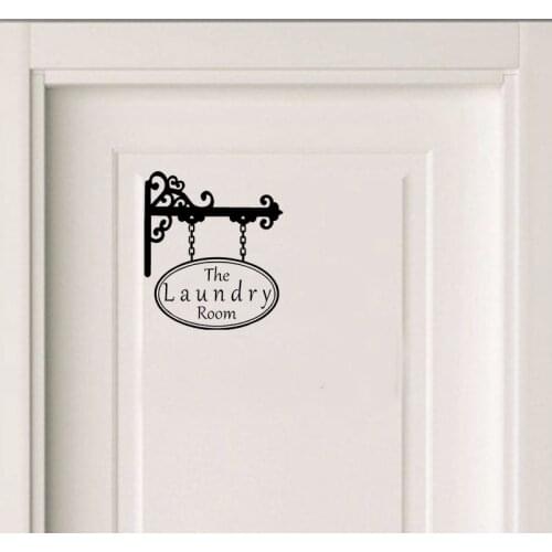Laundry Room Vinyl Door Sticker Creative Home Decoration Quote Wall Sticker A2243