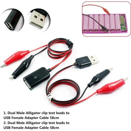 USB Alligator Clips Crocodile Wire Male/female To USB Tester Detector DC Voltage Meter Ammeter Capacity Power Meter Monitor, Etc