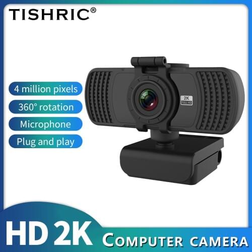 TISHRIC 2K HD Webcam Full HD 1080P Web Camera With Microphone Webcam PC Camara Web Cam Web Camera For Computer Webcam HD