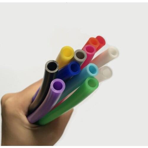 Inner 6mm outer 8mm Silica rubber tube flexiable water pipe silicone hose Black white pink orange blue green yellow purple