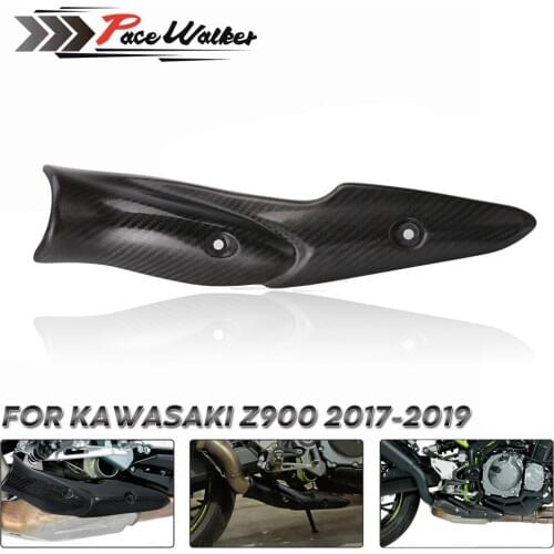 Motorcycle Exhaust System Middle Link Pipe Carbon Fiber Heat Shield Cover Guard Anti-Scalding Shell For Kawasaki Z900 2017-2019