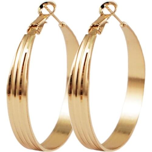 Punk Copper Hoop Earrings Jewelry For Women Fashion Alloy Statement Big Earrings Accessories Hot Sale Wholesale UKMOC