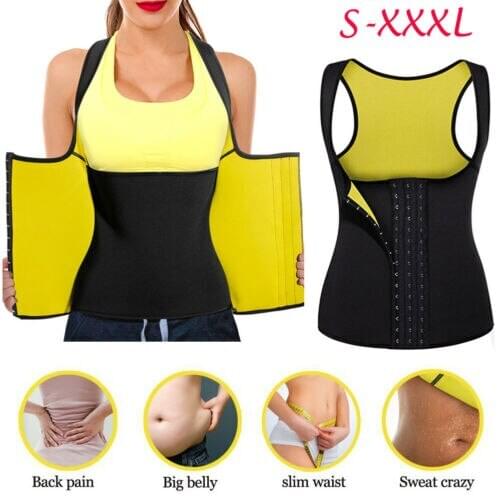 Womens Sweat Sauna Body Shaper Girls Slimming Vest Thermo Neoprene Waist Trainer Plus Size