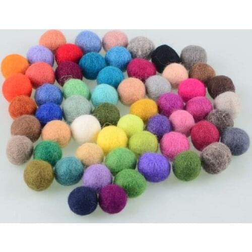 10Pc 100% Wool Felt Balls - Round Wool Felt Balls Pom Poms Mixed color wholesale 15MM